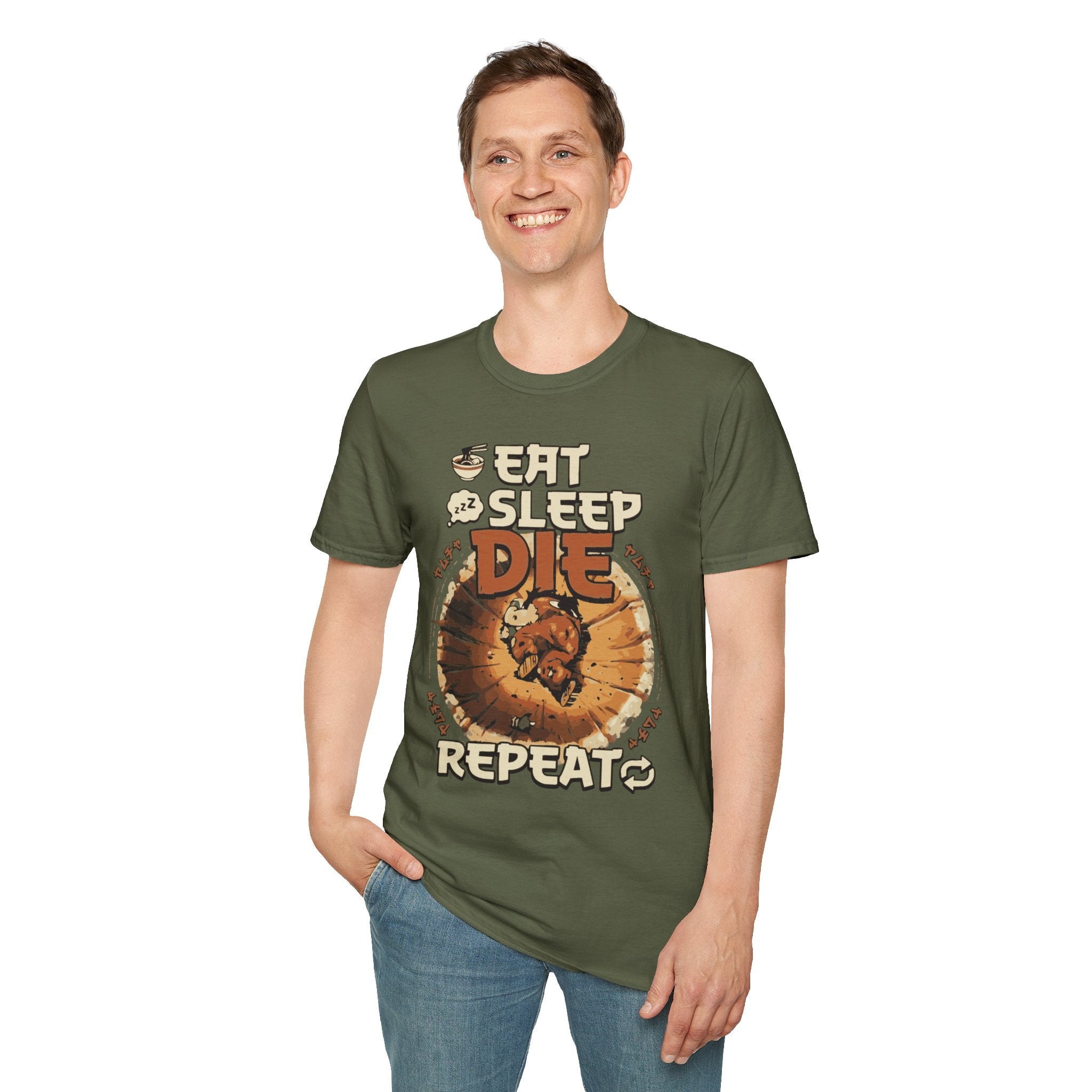 Eat Sleep Die Repeat – Anime Meme Gamer T-Shirt